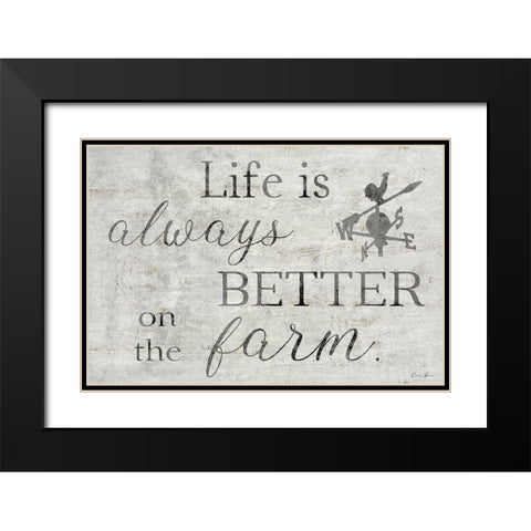 Better on the Farm Black Modern Wood Framed Art Print with Double Matting by Brown, Denise