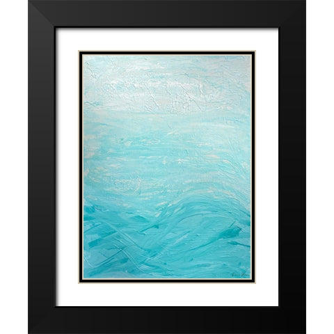 Cyan Waters 1 Black Modern Wood Framed Art Print with Double Matting by Brown, Denise