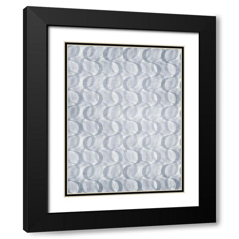 Geo Swirl 1 Black Modern Wood Framed Art Print with Double Matting by Brown, Denise
