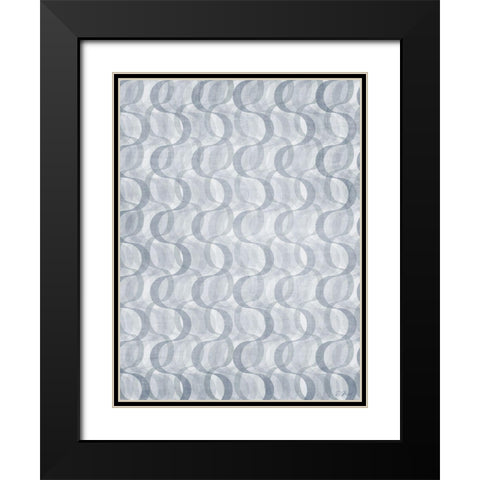 Geo Swirl 1 Black Modern Wood Framed Art Print with Double Matting by Brown, Denise