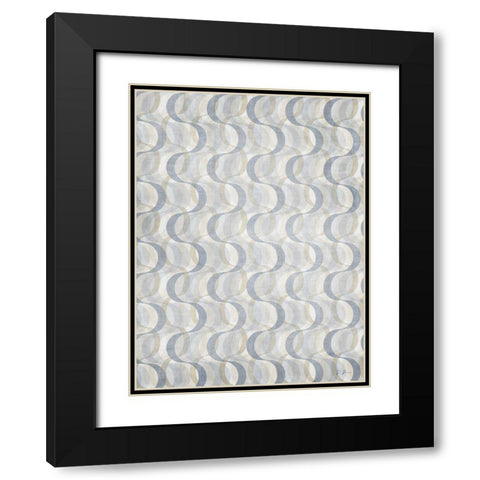 Geo Swirl 2 Black Modern Wood Framed Art Print with Double Matting by Brown, Denise