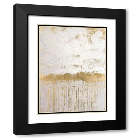 Metallic Spill 2 Black Modern Wood Framed Art Print with Double Matting by Brown, Denise