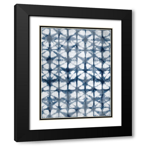 Shibori Distressed Black Modern Wood Framed Art Print with Double Matting by Brown, Denise