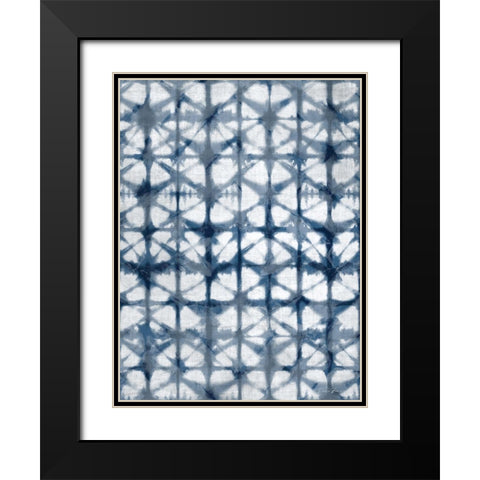 Shibori Distressed Black Modern Wood Framed Art Print with Double Matting by Brown, Denise