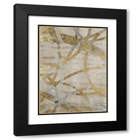 Golden and Silver Rings Black Modern Wood Framed Art Print with Double Matting by Brown, Denise