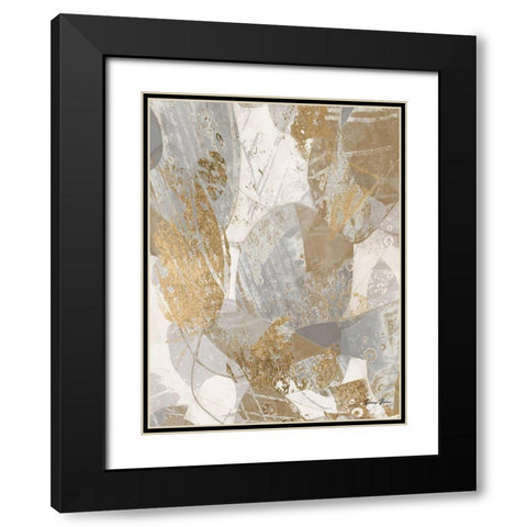 Golden Geometrics Black Modern Wood Framed Art Print with Double Matting by Brown, Denise