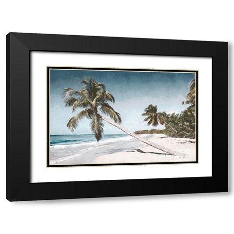 Happy Place Black Modern Wood Framed Art Print with Double Matting by Brown, Denise
