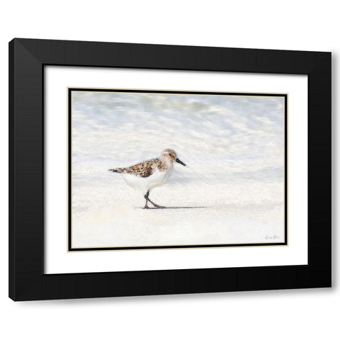 Sandpiper Black Modern Wood Framed Art Print with Double Matting by Brown, Denise