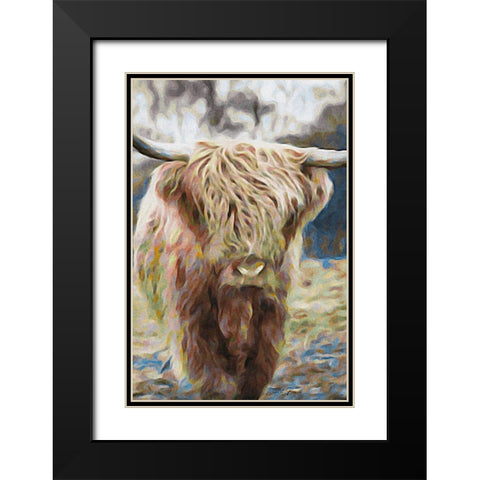 Angus Black Modern Wood Framed Art Print with Double Matting by Brown, Denise
