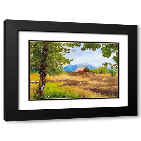 Barn Black Modern Wood Framed Art Print with Double Matting by Brown, Denise
