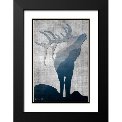 Buck Silhouette 1 Black Modern Wood Framed Art Print with Double Matting by Brown, Denise