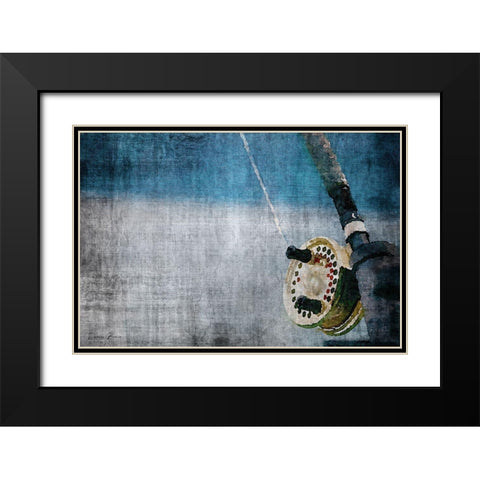 Fly Rod Black Modern Wood Framed Art Print with Double Matting by Brown, Denise