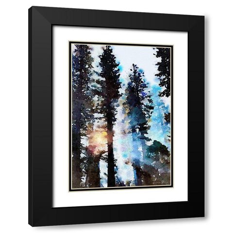 Light Through the Trees Black Modern Wood Framed Art Print with Double Matting by Brown, Denise
