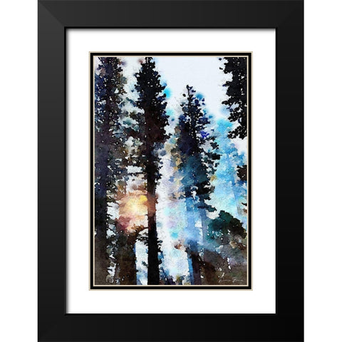 Light Through the Trees Black Modern Wood Framed Art Print with Double Matting by Brown, Denise