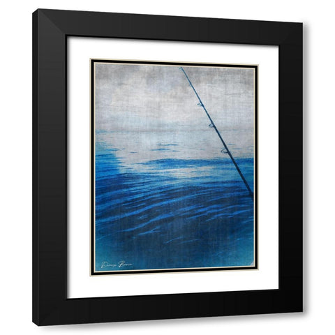 Wet a Line Black Modern Wood Framed Art Print with Double Matting by Brown, Denise