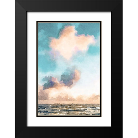 Watercolor Clouds Black Modern Wood Framed Art Print with Double Matting by Brown, Denise