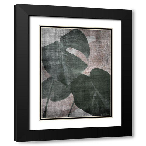 Glam Greenery 2 Black Modern Wood Framed Art Print with Double Matting by Brown, Denise