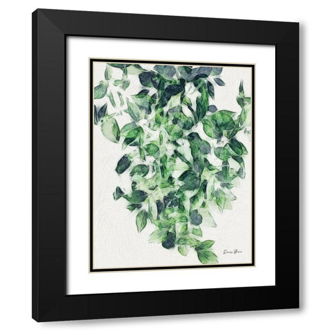 Hanging Greens 1 Black Modern Wood Framed Art Print with Double Matting by Brown, Denise