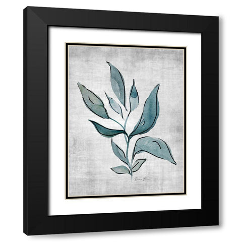 Watercolor Botanical 1 Black Modern Wood Framed Art Print with Double Matting by Brown, Denise