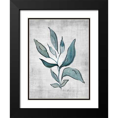 Watercolor Botanical 1 Black Modern Wood Framed Art Print with Double Matting by Brown, Denise