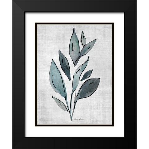 Watercolor Botanical 2 Black Modern Wood Framed Art Print with Double Matting by Brown, Denise