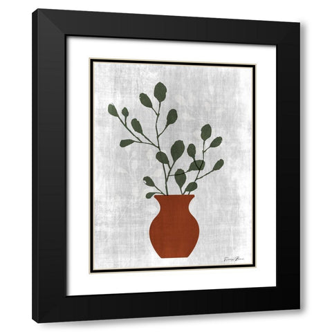 Urban Floral 2 Black Modern Wood Framed Art Print with Double Matting by Brown, Denise