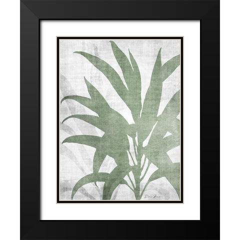 Natures Palm 1 V2 Black Modern Wood Framed Art Print with Double Matting by Brown, Denise