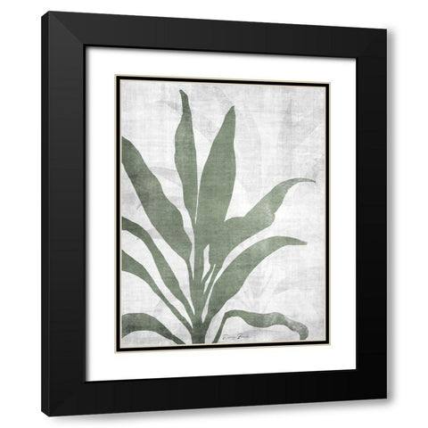 Natures Palm 2 V2 Black Modern Wood Framed Art Print with Double Matting by Brown, Denise