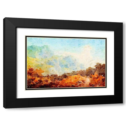 Watercolor Landscape Black Modern Wood Framed Art Print with Double Matting by Brown, Denise