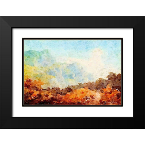 Watercolor Landscape Black Modern Wood Framed Art Print with Double Matting by Brown, Denise