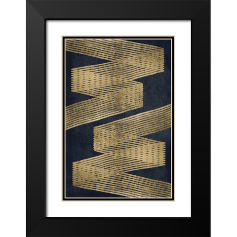 Golden Criss Cross 1 Black Modern Wood Framed Art Print with Double Matting by Brown, Denise