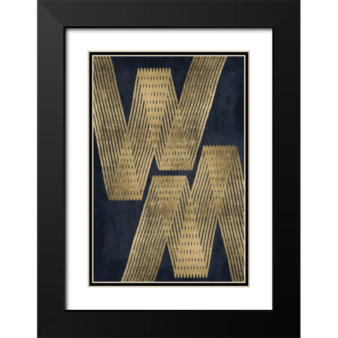Golden Criss Cross 2 Black Modern Wood Framed Art Print with Double Matting by Brown, Denise