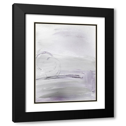 Lilac Abstract Black Modern Wood Framed Art Print with Double Matting by Brown, Denise