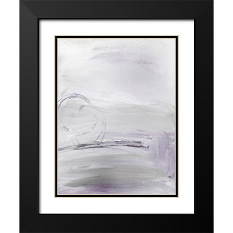 Lilac Abstract Black Modern Wood Framed Art Print with Double Matting by Brown, Denise