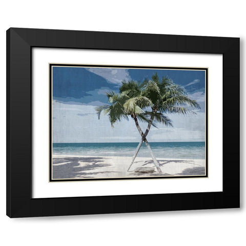 X Marks The Spot Black Modern Wood Framed Art Print with Double Matting by Brown, Denise