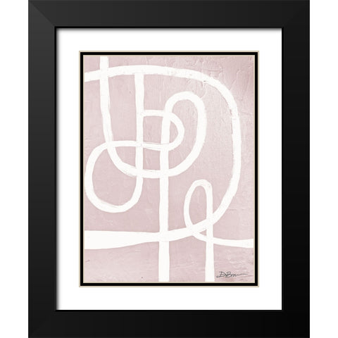 Blush Abstract Black Modern Wood Framed Art Print with Double Matting by Brown, Denise