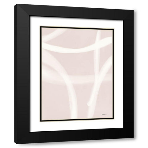 Blush Strokes 2 Black Modern Wood Framed Art Print with Double Matting by Brown, Denise