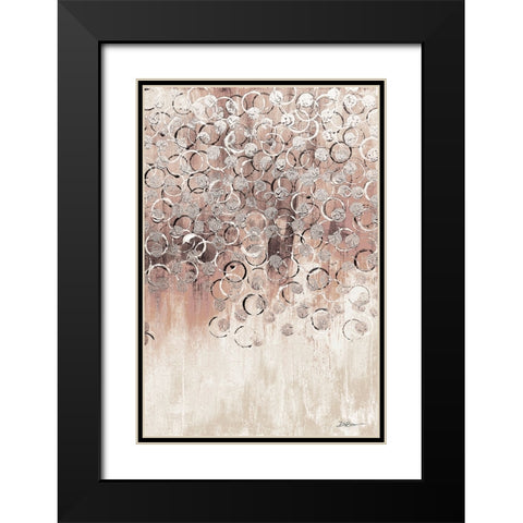 Blush Drops 2 Black Modern Wood Framed Art Print with Double Matting by Brown, Denise