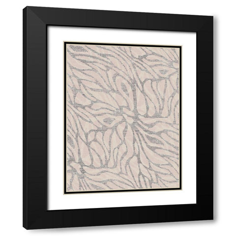 Blush Fabric Pattern 2 Black Modern Wood Framed Art Print with Double Matting by Brown, Denise