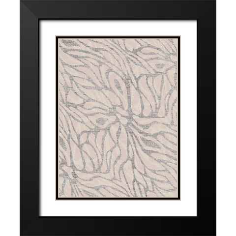 Blush Fabric Pattern 2 Black Modern Wood Framed Art Print with Double Matting by Brown, Denise
