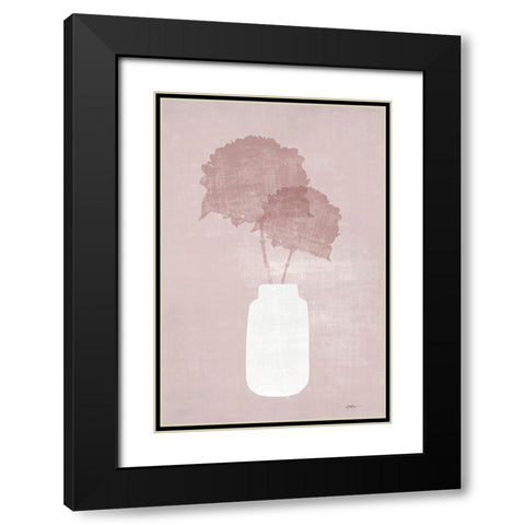 Blush Foral 1 Black Modern Wood Framed Art Print with Double Matting by Brown, Denise
