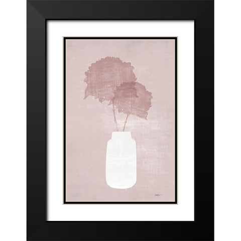 Blush Foral 1 Black Modern Wood Framed Art Print with Double Matting by Brown, Denise