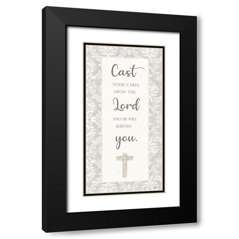 Cast Your Cares Black Modern Wood Framed Art Print with Double Matting by Brown, Denise