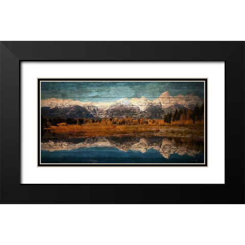 Mountain Reflection 2 Black Modern Wood Framed Art Print with Double Matting by Brown, Denise