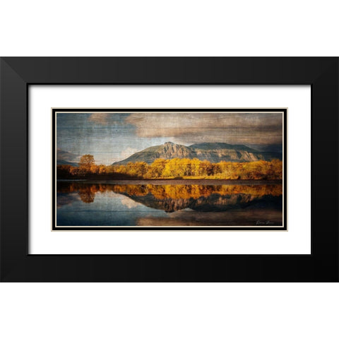 Mountain Reflection Black Modern Wood Framed Art Print with Double Matting by Brown, Denise