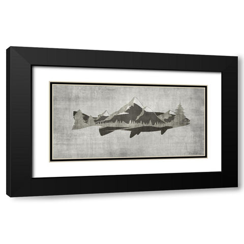 Mountain Trout Black Modern Wood Framed Art Print with Double Matting by Brown, Denise