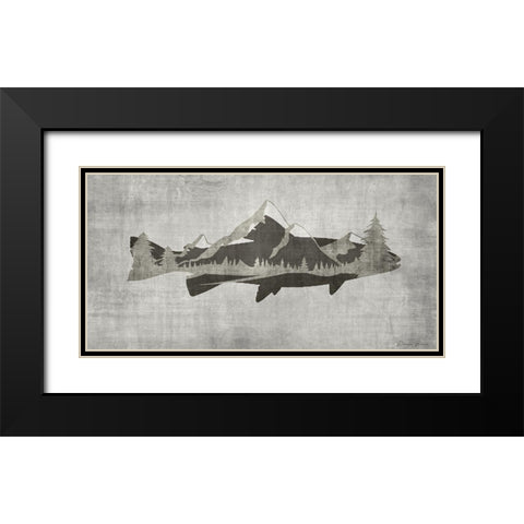 Mountain Trout Black Modern Wood Framed Art Print with Double Matting by Brown, Denise