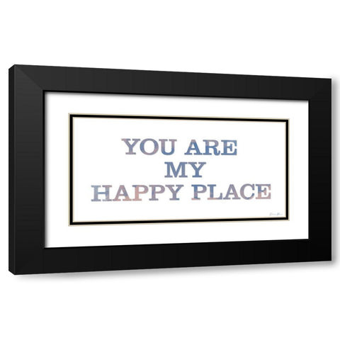 Happy Place Black Modern Wood Framed Art Print with Double Matting by Brown, Denise