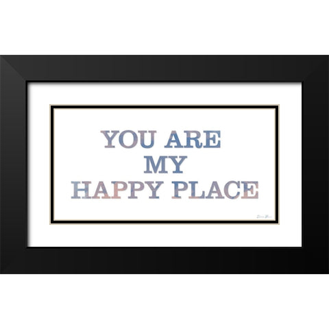 Happy Place Black Modern Wood Framed Art Print with Double Matting by Brown, Denise