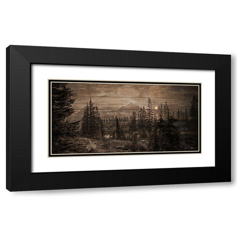 Lodge View Black Modern Wood Framed Art Print with Double Matting by Brown, Denise
